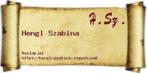 Hengl Szabina névjegykártya